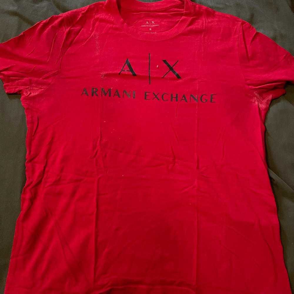 Red Armani Exchange T shirt